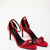 Uhura Red Stiletto High Heel Sandals for Women – Ankle Strap Dress Shoes Pair of 1