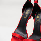 Uhura Red Stiletto High Heel Sandals for Women – Ankle Strap Dress Shoes Pair of 1