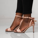 Uhura Women’s Pink Stiletto High Heel Sandals with Ankle Strap – Dress Shoes for Special Events