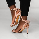 Uhura Women’s Pink Stiletto High Heel Sandals with Ankle Strap – Dress Shoes for Special Events