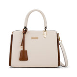 Uhura Pack of 1 Cream and Brown Formal Tote Handbag for Women with Strap