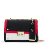 Uhura Pack of 1 Tricolor Red Black White Sling Bag for Women with Chain Strap