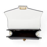 Uhura Pack of 1 White and Black Office Tote Handbag for Women with Flap and Strap