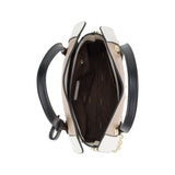 Uhura Pack of 1 Beige Black White Faux Leather Structured Tote Handbag for Women