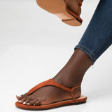 Uhura Women’s Flat Sandals – 1 Pair – Rust Brown Suede Open Toe Slip-On Flats