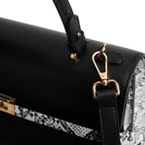 Black Leather Satchel Handbag - Classic & Spacious