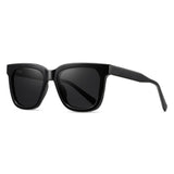 Uhura 1 Pack Full Black Square Sunglasses Thick Frame Fashion Eyewear Unisex Style