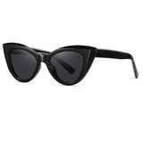 Uhura 1 Pack Glossy Black Cat Eye Sunglasses Thick Bold Frame Fashion Eyewear Women