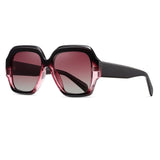 Uhura 1 Pack Oversized Square Sunglasses Women Gradient Lens Burgundy Thick Frame Stylish