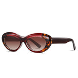 Uhura 1 Pack Women’s Oval Sunglasses Red Tortoise Shell Frame Brown Gradient Lens